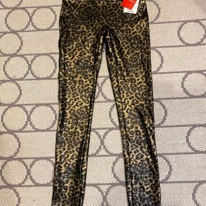 Faux leather leopard print leggings by spanx